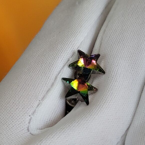 Earrings Mini Multicolor Star Stud Earrings #0101 - Picture 7 of 10